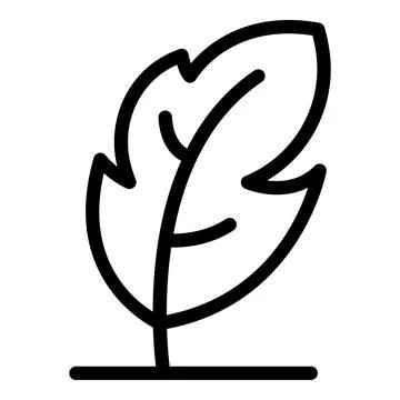 Feather pen icon outline vector. Smooth fine writing Ilustración de archivo