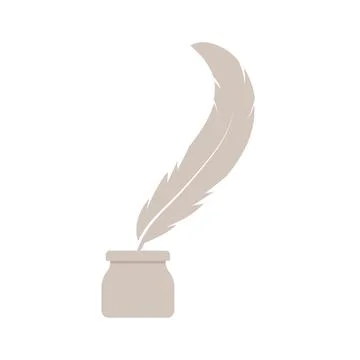 Feather pen icon vector element design template Stock Illustration