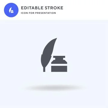 Feather Pen icon vector, filled flat sign, solid pictogram isolated on white Illustrazione stock