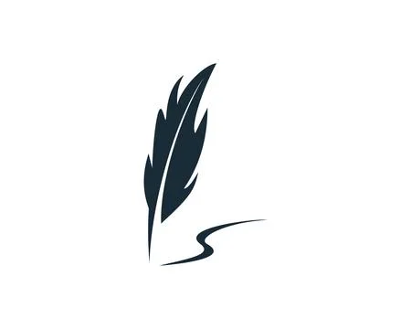 Feather Pen Icon Vector Logo Template Illustration Design Stock Illustration