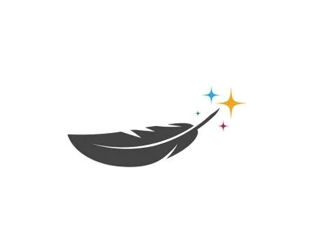 Feather pen Logo template Stock Illustration