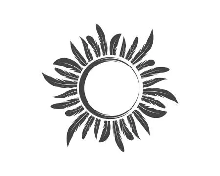 Feather pen Logo template Stock Illustration