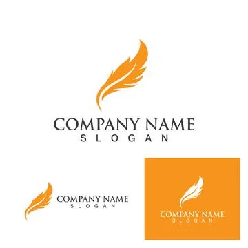 Feather pen Logo template Stock Illustration