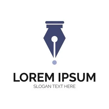 Feather Pen Logo Vector Design Stock Illustration