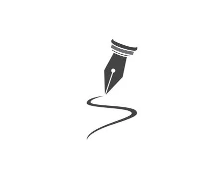 Feather pen Logo Vector Stock Illustration