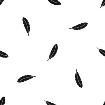 Feather pen pattern seamless black Illustrazione stock