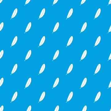 Feather pen pattern seamless blue 스톡 일러스트