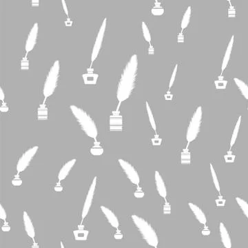 Feather Pen Seamless Pattern イラスト素材