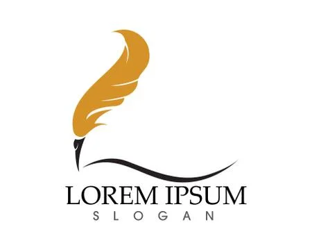 Feather pen write sign logo template app icons Stock Illustration