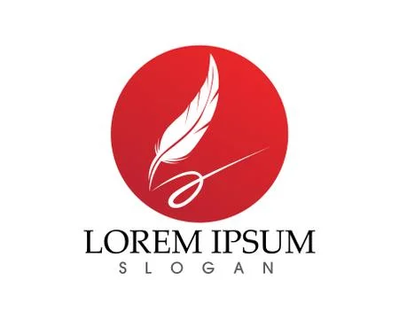 Feather pen write sign logo template app icons Stock Illustration