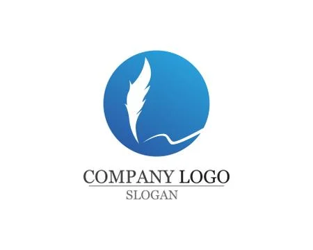 Feather pen write sign logo template app icons vector Stock Illustration