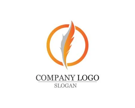 Feather pen write sign logo template app icons vector Stock Illustration