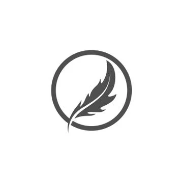 Feather pen write sign logo template app icons. Stock Illustration