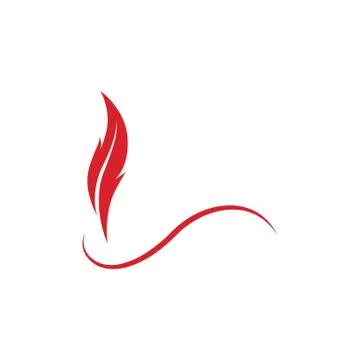 Feather pen write sign logo template app Stock Illustration