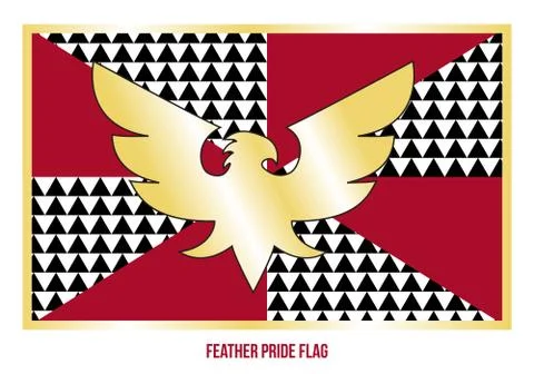 Feather Pride Flag Vector Illustration Designed with Correct Color Scheme Stock Illustration