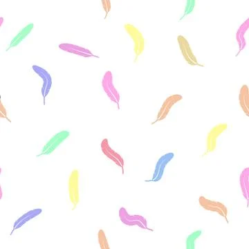 Feather seamless pattern background icon. Illustrazione stock