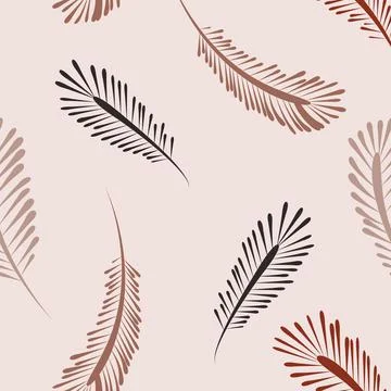 Feather seamless pattern in boho Stock Illustration