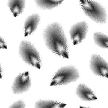 Feather seamless pattern. Boho style vector background. Easy to edit template Stock Illustration