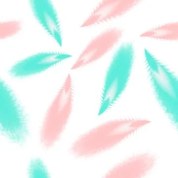 Feather seamless pattern. Boho style vector background. Pastel color palette. Stock Illustration