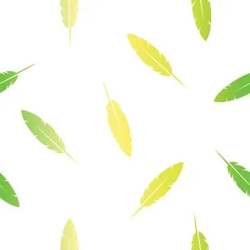 Feather- seamless pattern, green, yellow color gradient, design element, wh.. Illustrazione stock