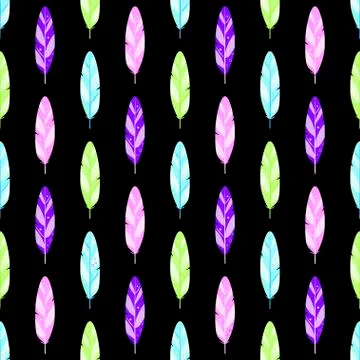 Feather seamless pattern Illustrazione stock
