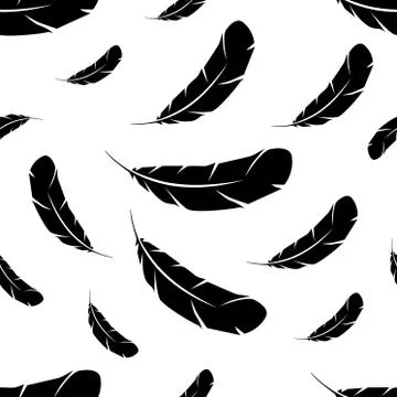 Feather seamless pattern Stockillustratie
