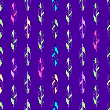 Feather seamless pattern vector Stock Illustration