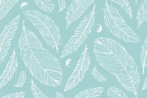 Feather seamless pattern for your design 스톡 일러스트