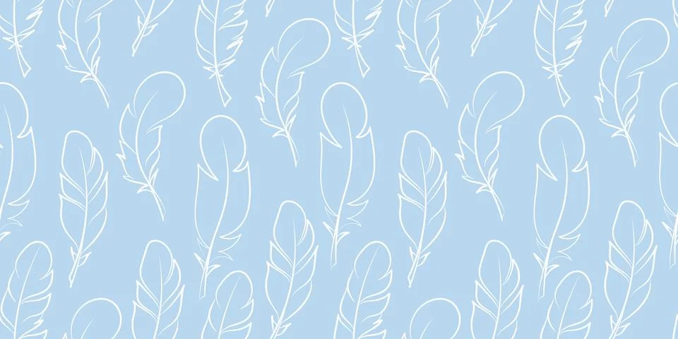Feather seamless repeat pattern vector background Illustrazione stock
