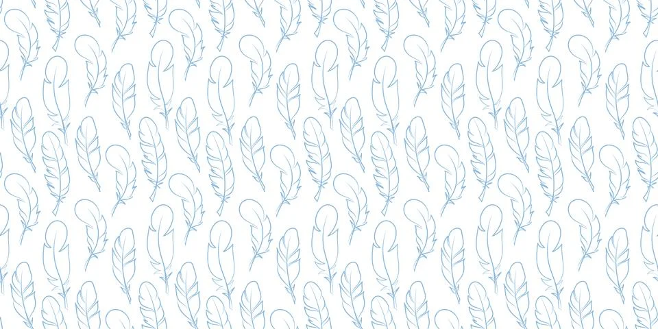 Feather seamless repeat pattern vector background Stock Illustration