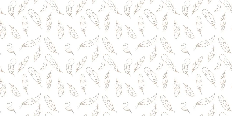 Feather seamless repeat pattern vector background Stock Illustration