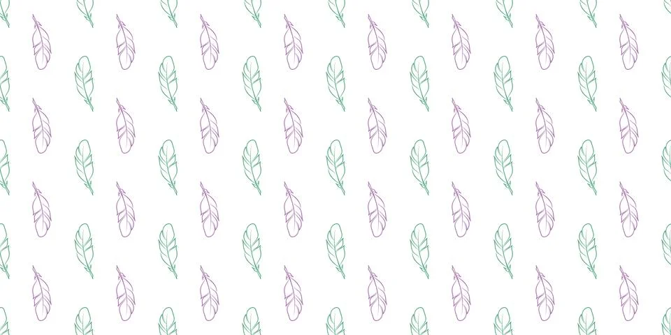 Feather seamless repeat pattern vector background Stock Illustration