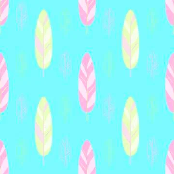 Feather seamless vector pattern Stock Illustration
