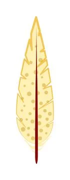 Feather with sharp tip for writing isolated on white Stock Illustration