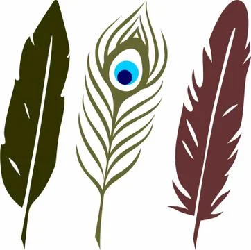 Feather silhouette Stock Illustration