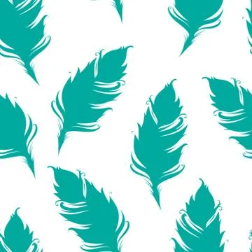 Feather silhouette isolated. Seamless pattern. Vector illustration イラスト素材