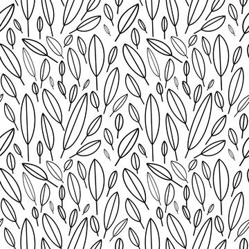 Feather silhouette pattern in a linear style Stock Illustration