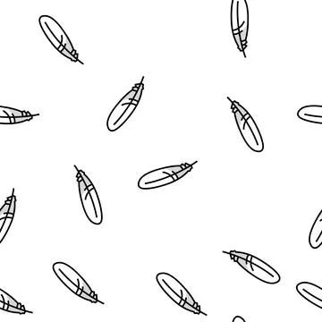 Feather soft fluffy vector seamless pattern Stock Illustration