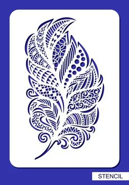 Feather stencil.  Stock Illustration
