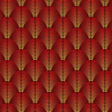 Feather styled background with curved lines styled as exotic bird plumage p.. 스톡 일러스트