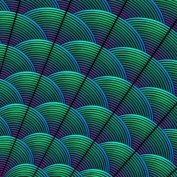 Feather styled background with curved lines styled as exotic bird plumage p.. 스톡 일러스트