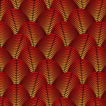 Feather styled background with curved lines styled as exotic bird plumage p.. 스톡 일러스트