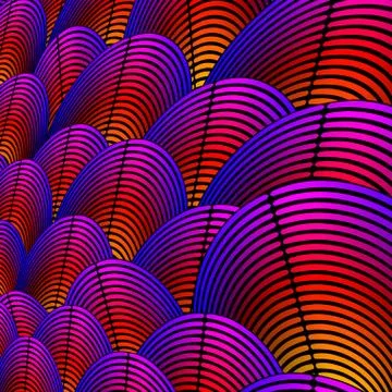 Feather styled background with curved lines styled as exotic bird plumage p.. 스톡 일러스트