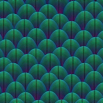 Feather styled background with curved lines styled as exotic bird plumage p.. 스톡 일러스트