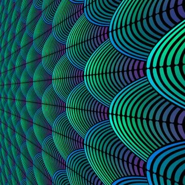 Feather styled background with curved lines styled as exotic bird plumage p.. Stock Illustration