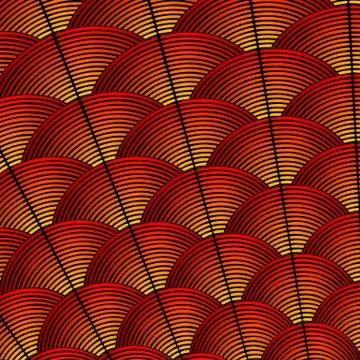 Feather styled background with curved lines styled as exotic bird plumage p.. イラスト素材