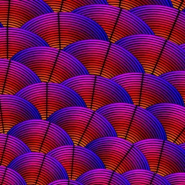 Feather styled background with curved lines styled as exotic bird plumage p.. Stock Illustration