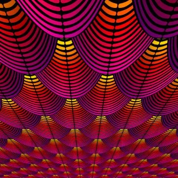 Feather styled background with curved lines styled as exotic bird plumage p.. Stock Illustration