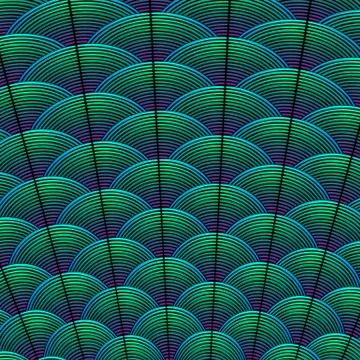 Feather styled background with curved lines styled as exotic bird plumage p.. Stock Illustration