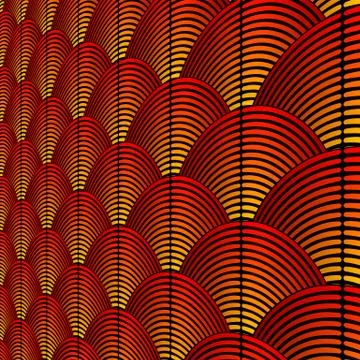 Feather styled background with curved lines styled as exotic bird plumage p.. Stock Illustration